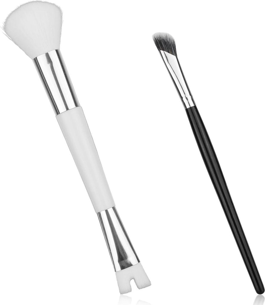 BOXOB 2 Stück Nasenkontur-Pinsel, 17,5 cm 2-in-1 U-förmige weiche und kantige Pinselset Nasenformer Make-Up-Tools zum Modellieren, Hervorheben un...