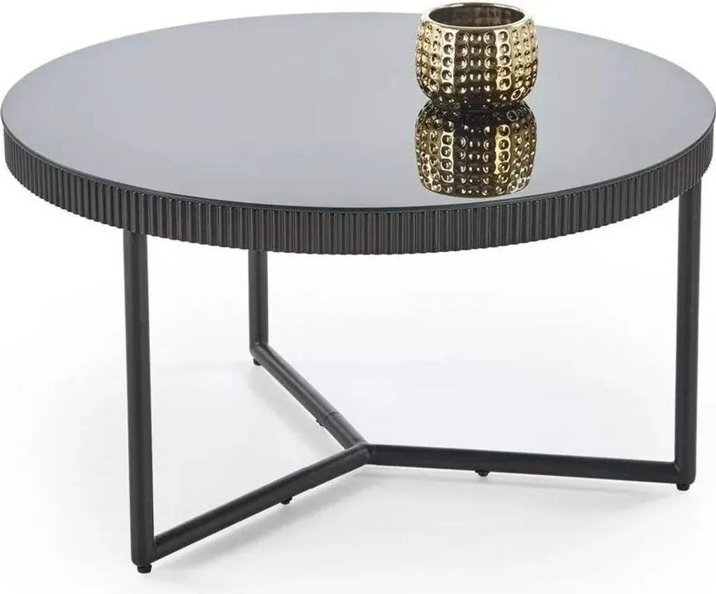 Table basse carrée 80x80cm COSMO noire en bois pour salon industriel