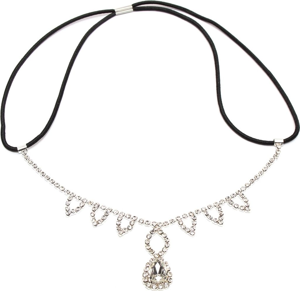 Edles Hochzeits Haarband mit Strass und großem Strass Stein