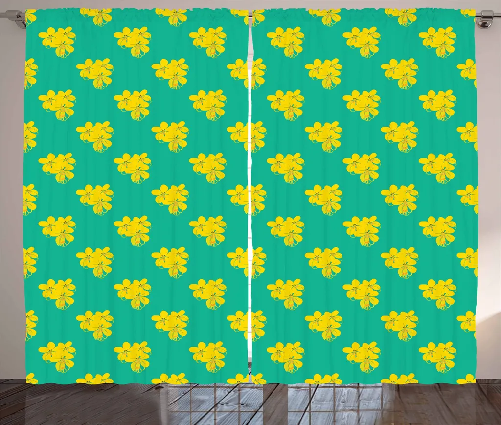 Offerta Tenda ABAKUHAUS 280x175 cm Rustica Giallo Blu Flora