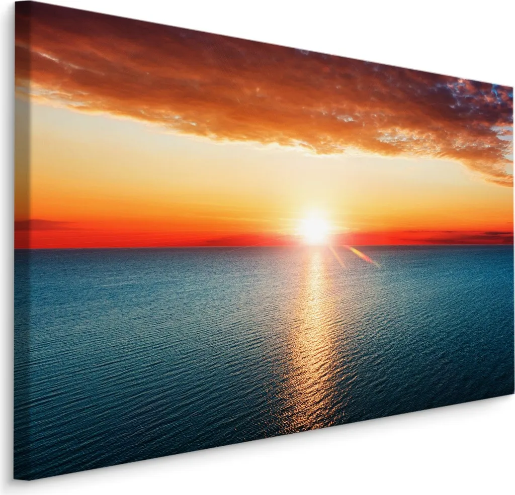 Tela SCREEN PICTURE 70x50 cm XXL - Stampa d'Arte Mare e Tramonto Cielo