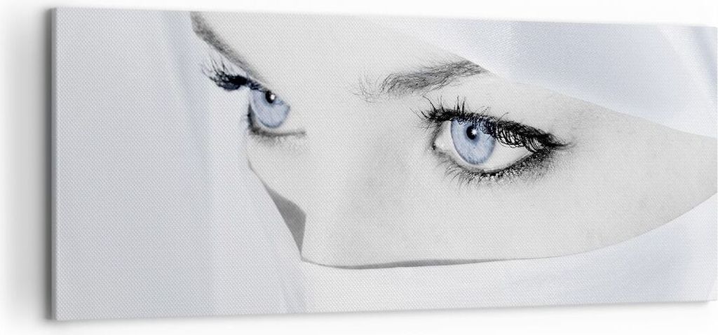Bild auf Leinwand - Leinwandbild - Schönheit Gesicht Mädchen Mode - 120x50cm - Wand Bild - Wanddeko - Leinwanddruck - Bilder - Kunstdruck - Wandd...