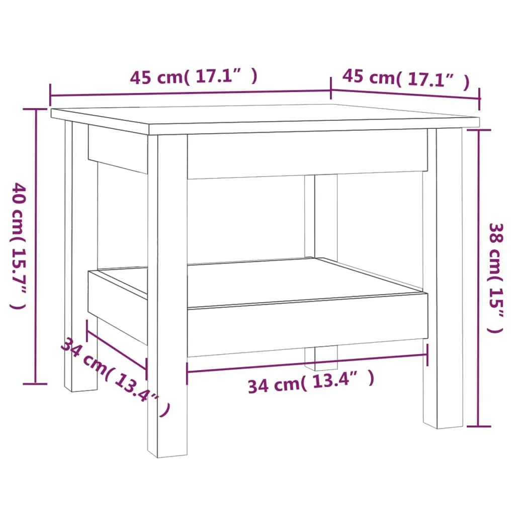 Best Möbel Tavolino Bianco 45 x 45 x 40 cm Pino massiccio - Tavolini CL6115959 1pacco - 7