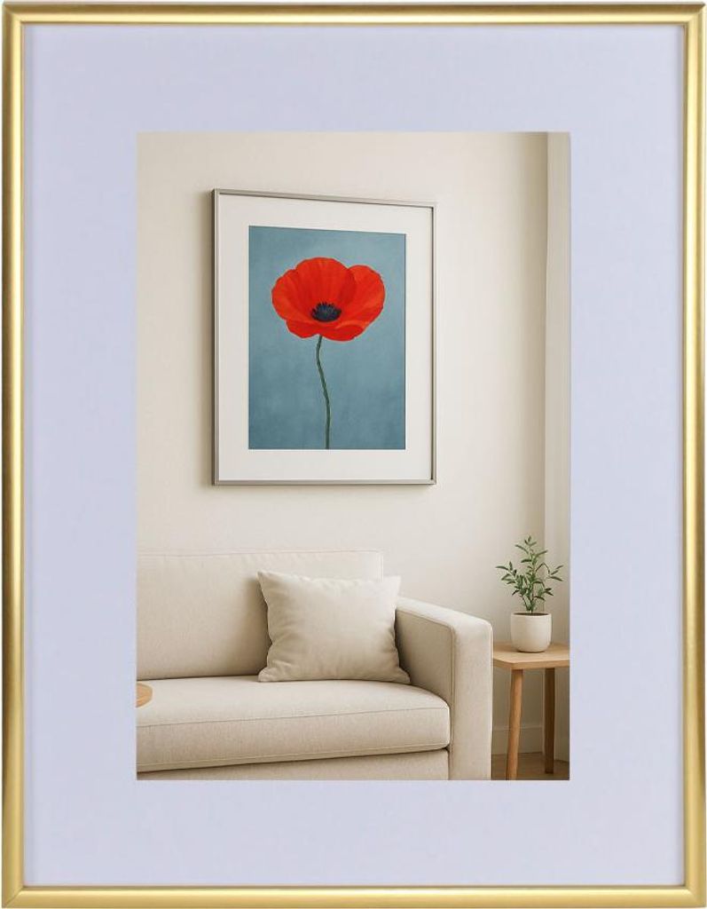 New Lifestyle Kunststoff Bilderrahmen mit Passepartout & Produktbild 