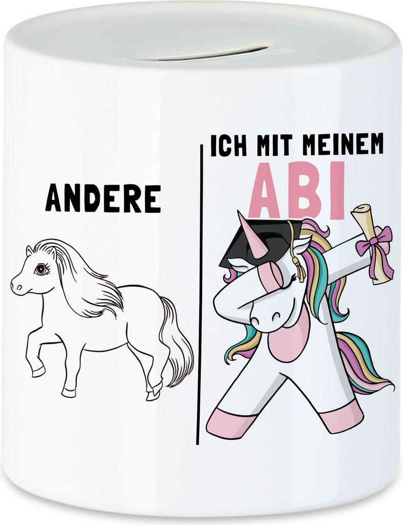 Andere Ich Mit Meinem Abitur Spardose Einhorn Pferd Abschlussgeschenk Abitur Humorvoll