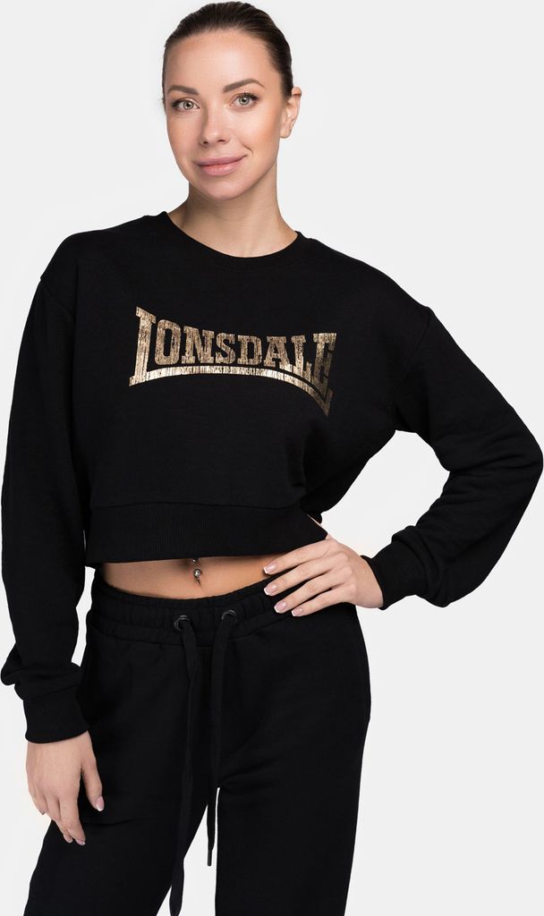 Frauen Rundhals Sweatshirt Cropped CULBOKIE Black/Gold XXL Lonsdale