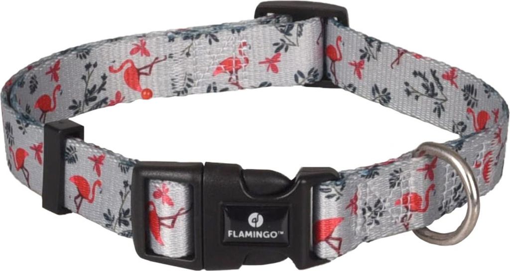 Flamingo Halsband Samar mit Flamingo hellgrün, Maße: 40-55 cm / 20 mm