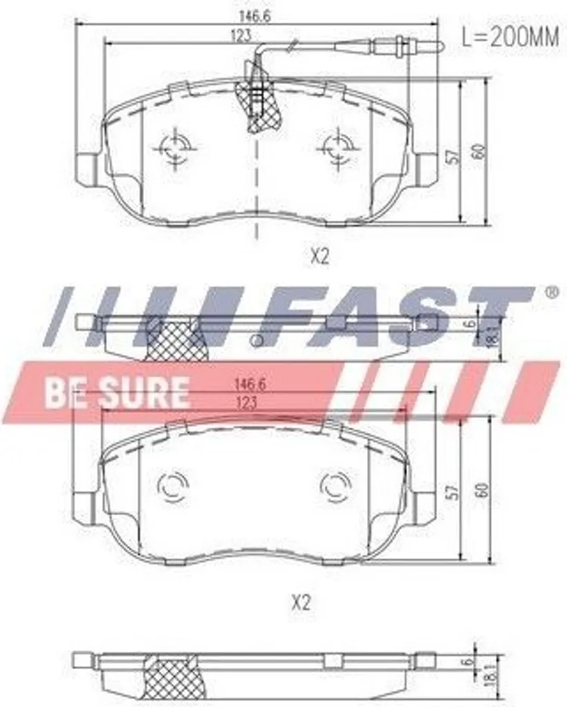 Plaquettes de frein avant FAST FT29128 pour Jumpy, Expert et Scudo