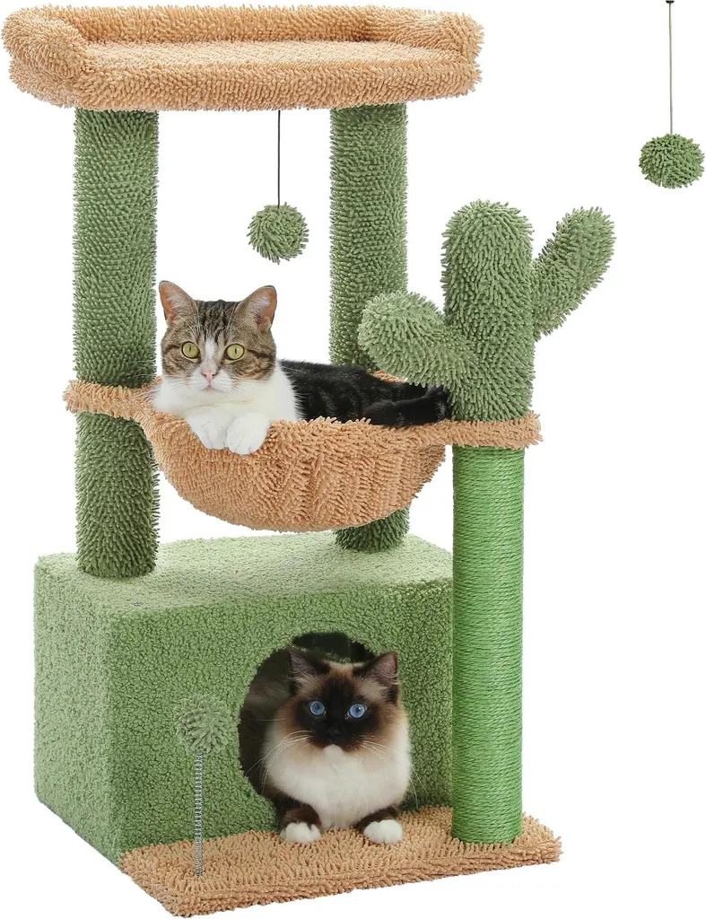 Parco Giochi Gatti AMT0211GN - Torre Cactus con Graffiatoio in Sisal