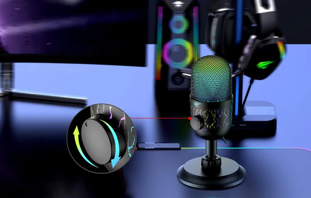 Micro Gaming USB Havit GK52 - Microphone de Bureau avec Rétroéclairage - 9