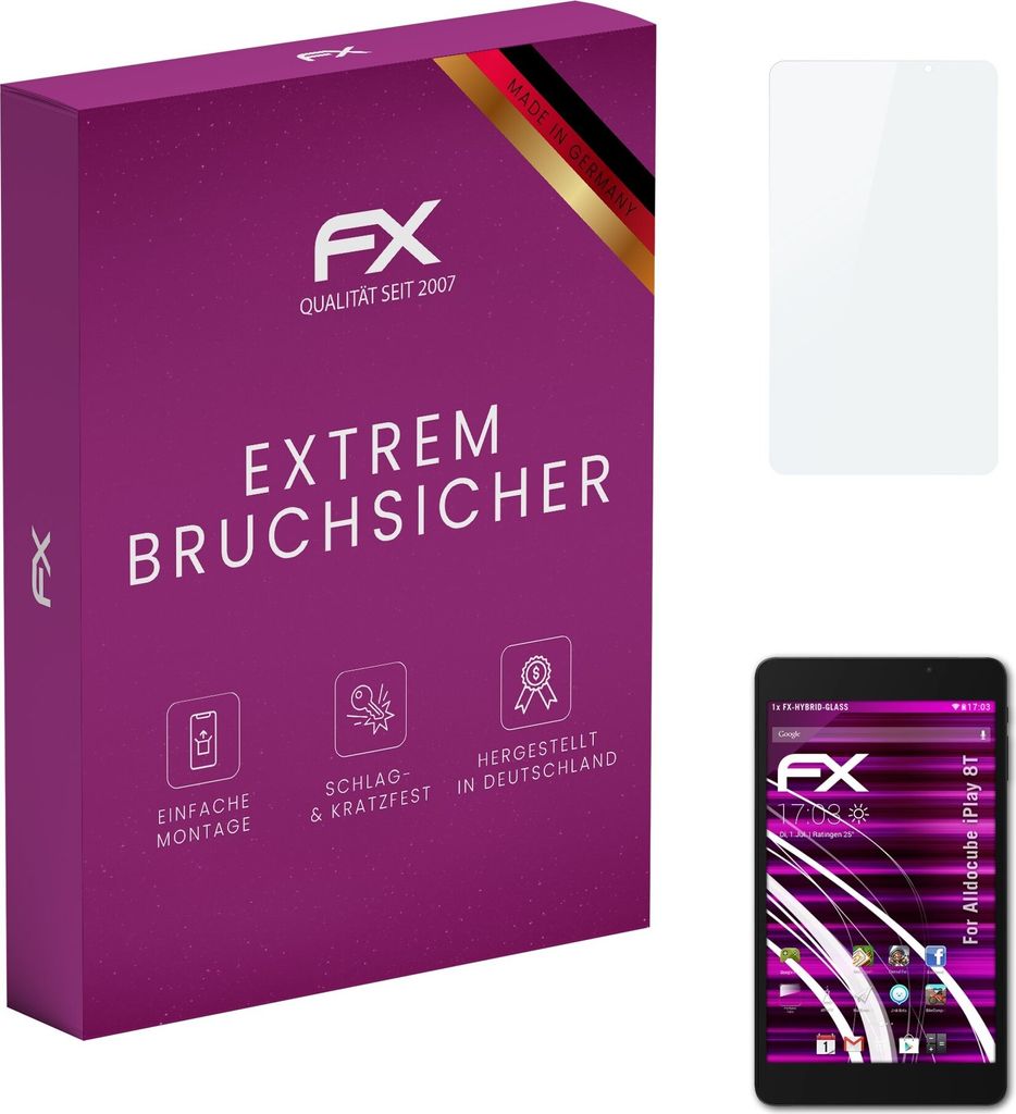 atFoliX FX-Hybrid-Glass Displayfolie kompatibel mit Alldocube iPlay 8T Glasfolie