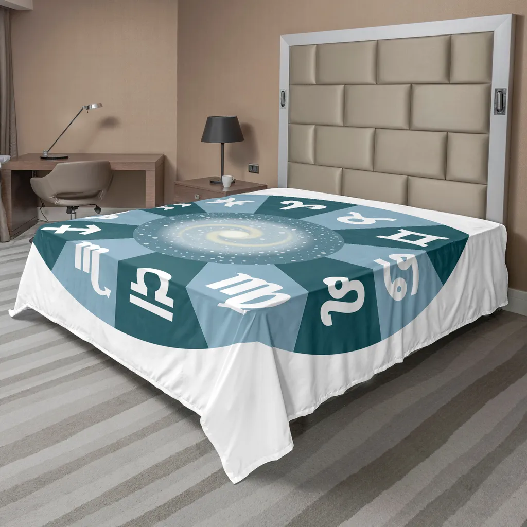 Drap Plat Thème Espace et Cosmos Coloris Vert - Linge de Lit Design 275x260
