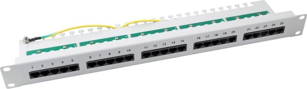 EFB Patchpanel 25xRJ45 8/4 1HE ISDN, grau, Cat. 3
