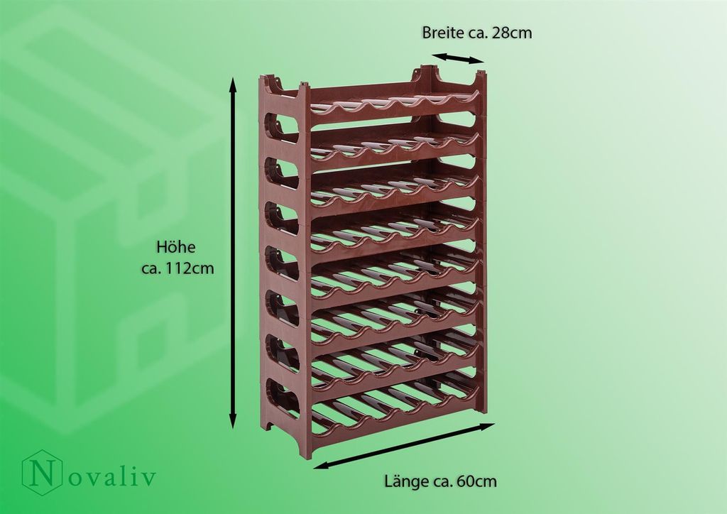 Novaliv Flaschenregal für 48 Flaschen | Weinregal braun | Produktbild 