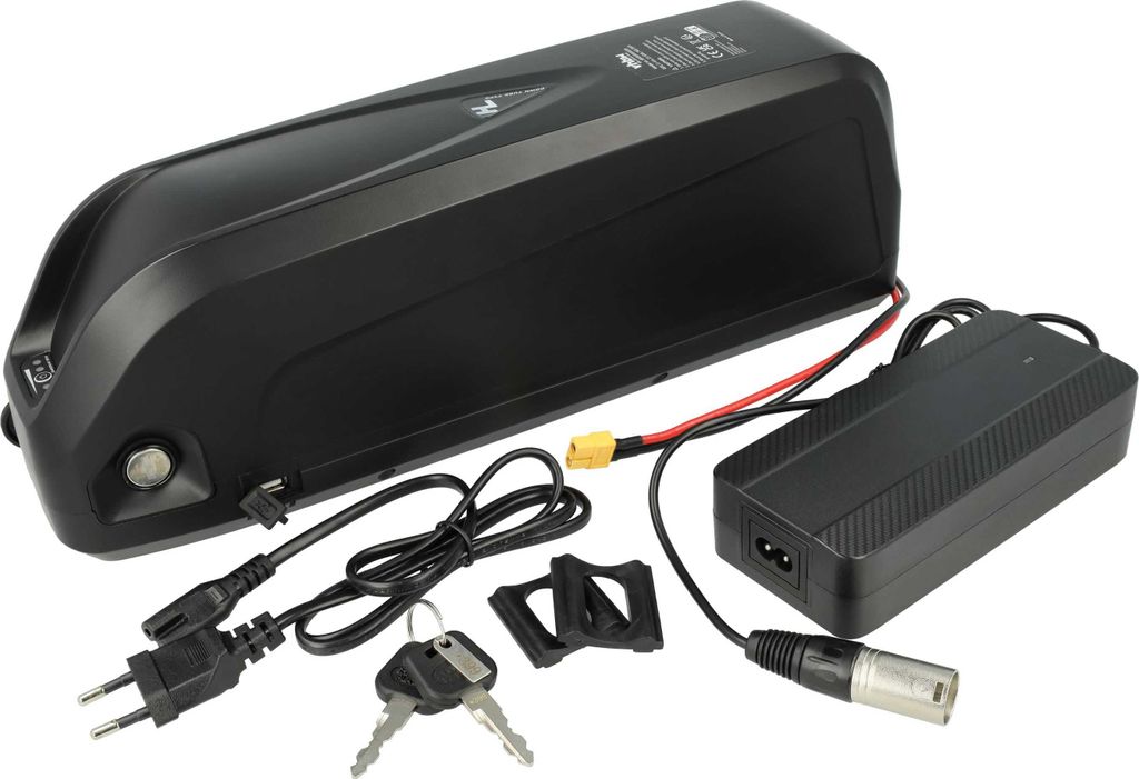 vhbw Akku für E-Bike mit 250 W - 1000 W Motoren (15,6 Ah, 48 V, Li-Ion, inkl. Ladegerät) - Schwarz