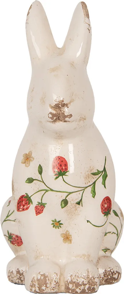 Décoration de Table Printanière avec Lapin Beige en Céramique 28 cm