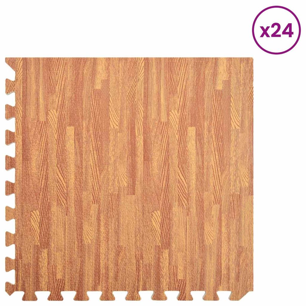 vidaXL Pool Bodenteppich 24 pcs Holz 8,64 m2 EVA-Schaum