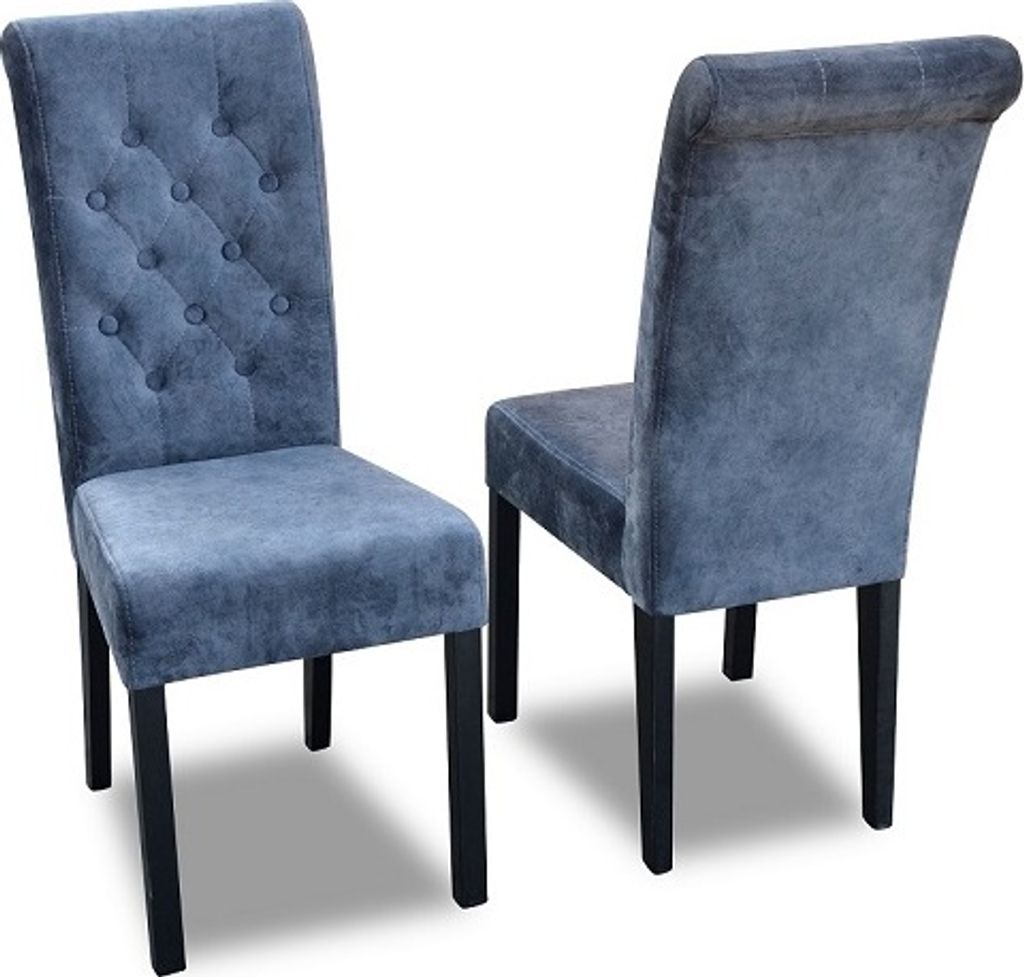 4x Chesterfield Stuhl Set Sitz Polster Garnitur Esszimmer Stühle Lehn Leder K11G