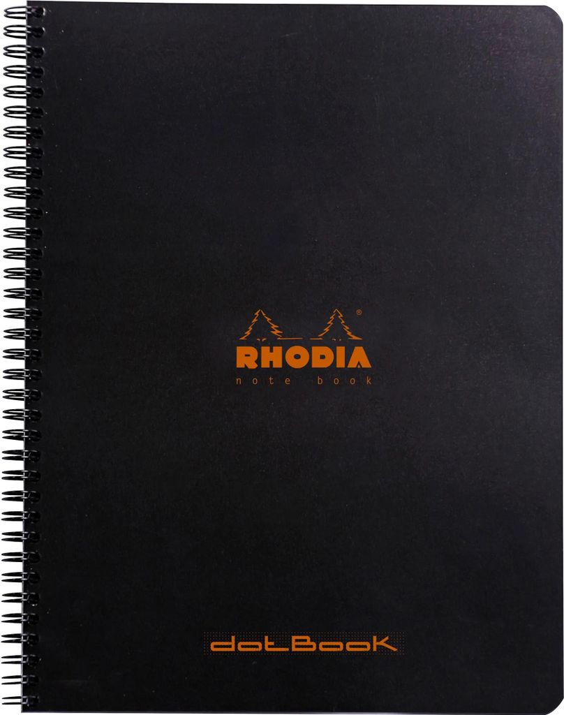 Rhodia 5x Notebook mit Doppelspirale A4+ 80Bl Dot-Lin. 80g - Schwarz 193039C