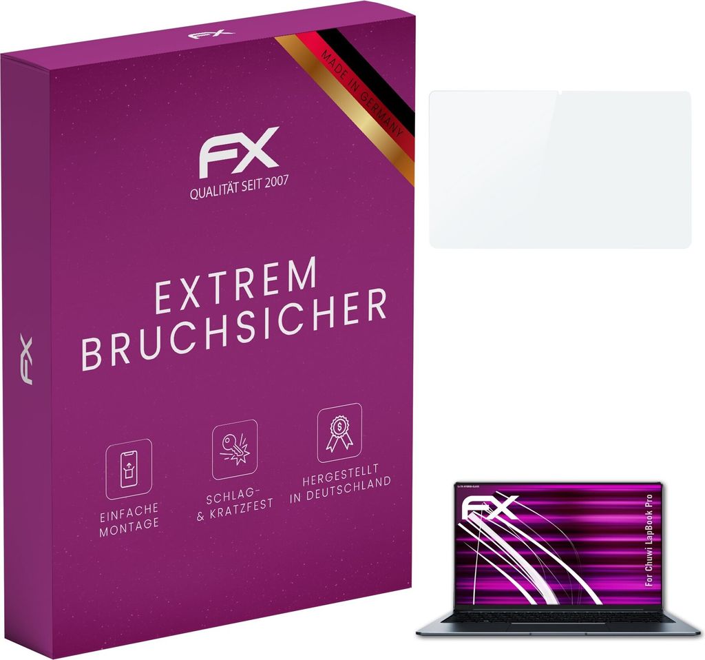 atFoliX FX-Hybrid-Glass Displayfolie kompatibel mit Chuwi LapBook Pro Glasfolie