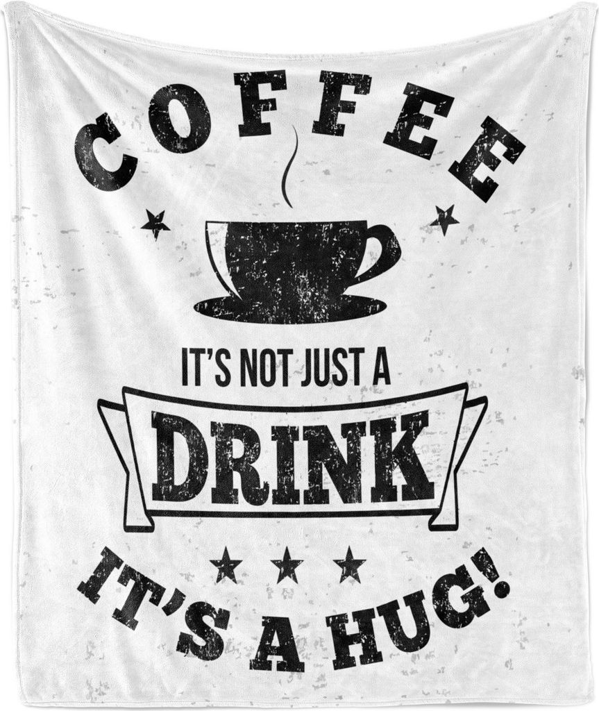 ABAKUHAUS Umarmung Weich Flanell Fleece Decke, Retro Schmutz Kaffee Wörter Cup, Gemütlicher Plüsch für den Innen- und Außenbereich, 125 x 175 ...