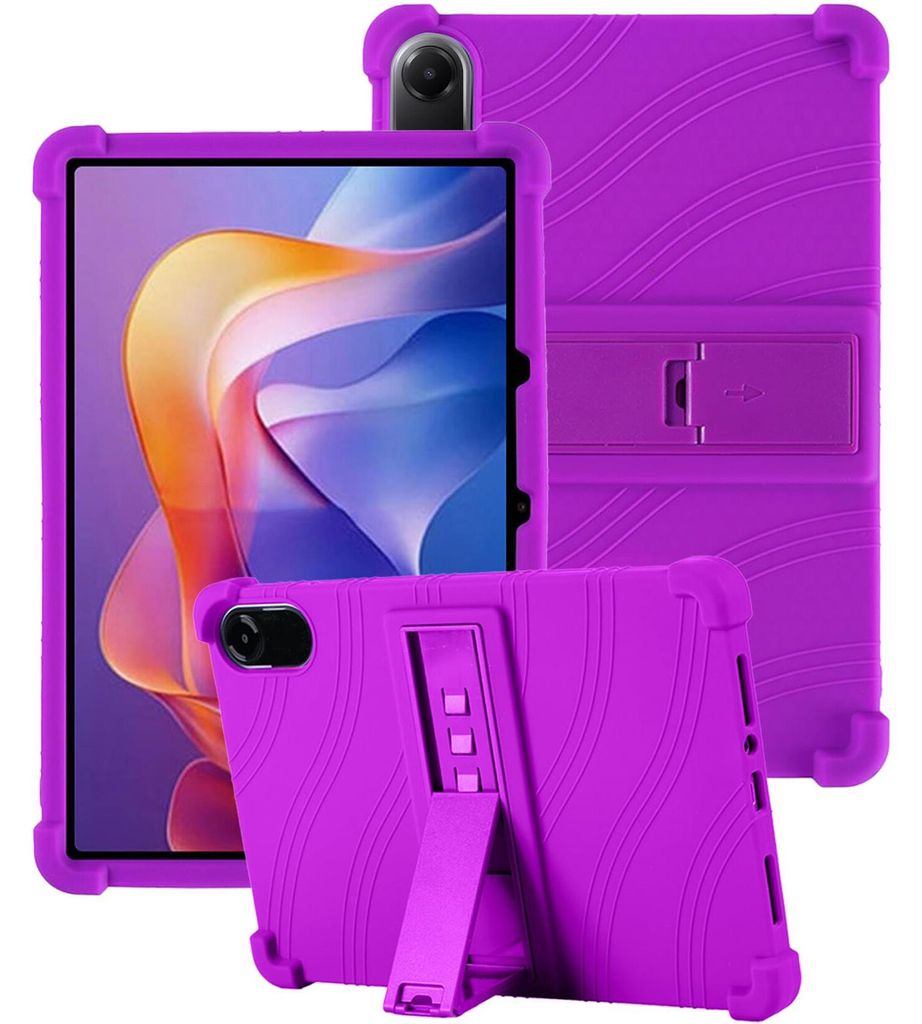 Tablet Hülle für Xiaomi Redmi Pad 2 11" 2025, Stoßfeste Weiches Silikon Schutzhülle mit Standfunktion Lila