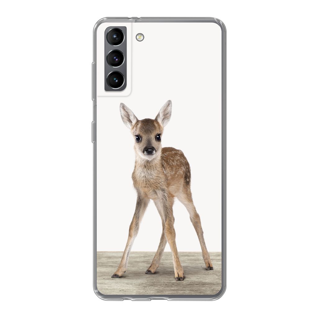 MuchoWow Handyhülle Schutzhülle Hülle für Samsung Galaxy S21 Plus Hirsche - Baby-Hirsche - Tiere - Mädchen - Jungen - Kinder Silikon Softcas...