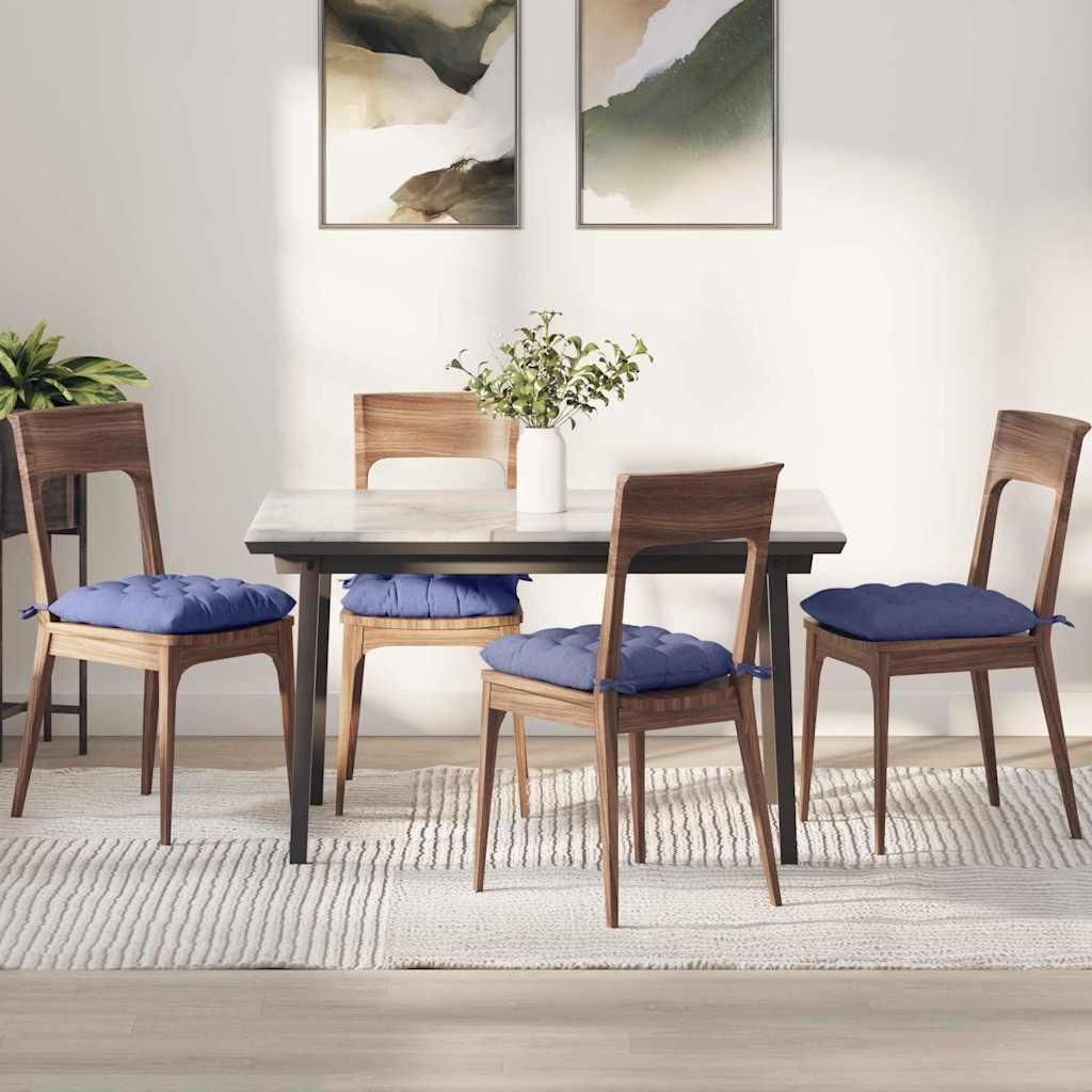 "Schlussverkauf" Sitzkissen 4 Stück - Sitzauflage - Sitzpolster - Jeans blau 40x40x6 cm Stoff C5884