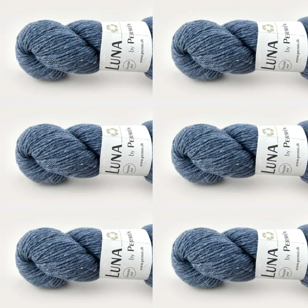 Fil à tricoter Luna Permin en laine recyclée écologique pack de 6