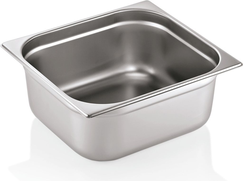 4x WAS Germany GN Behälter 2/3, 12,5 l, Höhe: 150 mm, Chromnickelstahl 18/8, Edelstahl