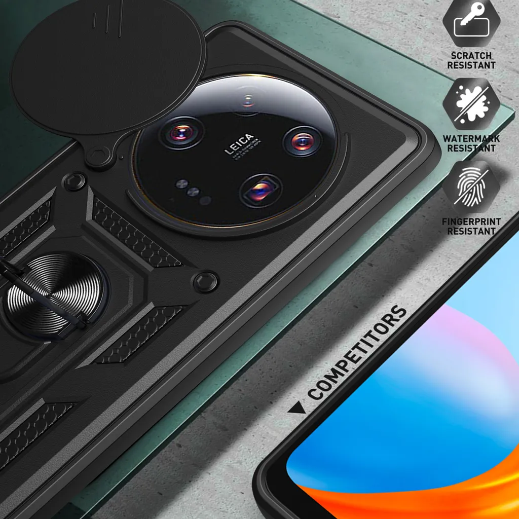 ESTH® Cover Ultra Hybrid Xiaomi Poco M3 Pro 5G, Custodia Posteriore Trasparente per PC & Anello Rinforzata Antiurto Bumper - Verde