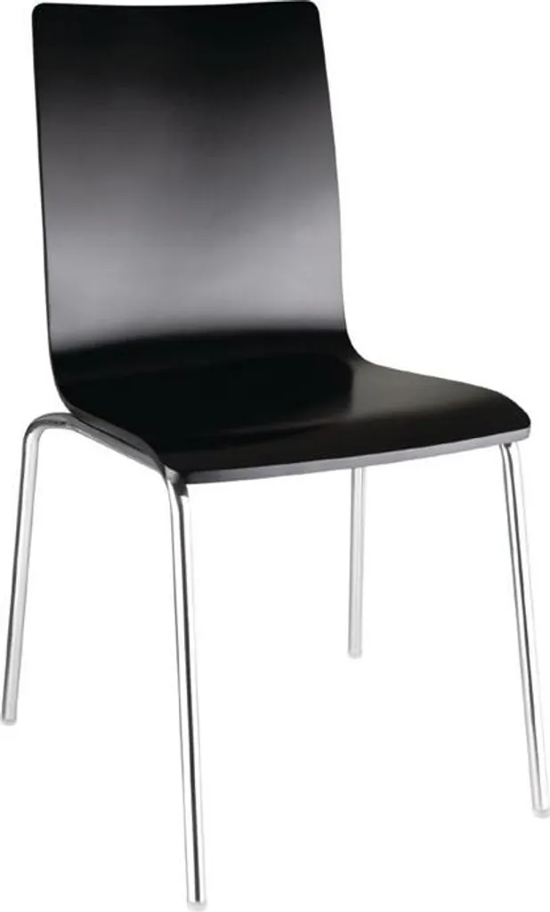 Chaise Bolero avec dossier carré en hêtre noir, lot de 4 pièces luxe