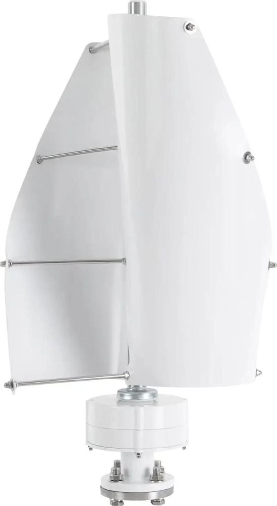 Windturbine - Vertikalachse Windgenerator - 1 kW - 12 V - Mit Laderegler - Montageset - Weiß