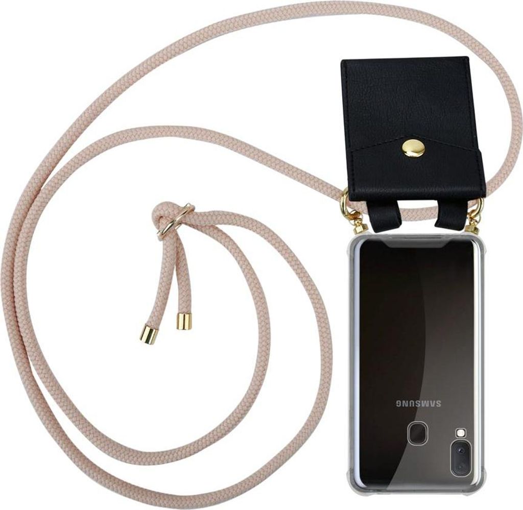 Cadorabo Hülle für Samsung Galaxy A10e / A20e Schutzhülle in Rosa Handy Kette Silikon Kordel abnehmbares Etui