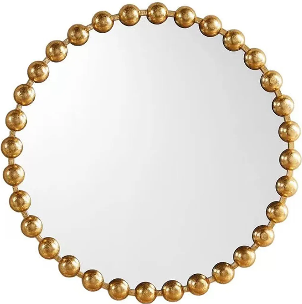 Agrandir Espace Sombre avec Miroir Mural Elena Gold 38,5 cm Rond Métal