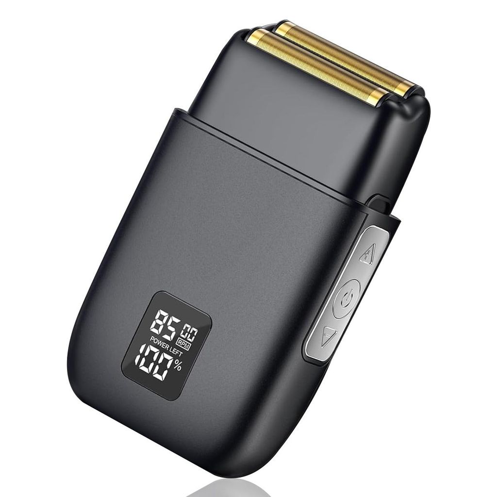 Folienrasierer für Herren, elektrischer Rasierer, kabellos, wasserdicht, Nass- und Trockenrasur, LED-Anzeige, USB-C-Ladegerät