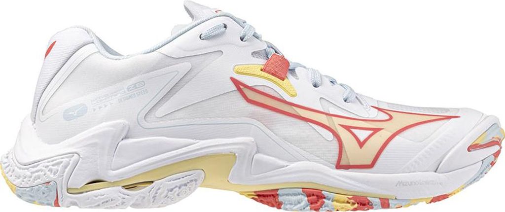 Mizuno Wave Lightning Z8 - white/calypso coral/pale banana, Größe:9.5