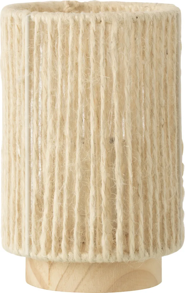 J-Line Lampe de table Led Cylindrique Métal et Coton Naturel Small