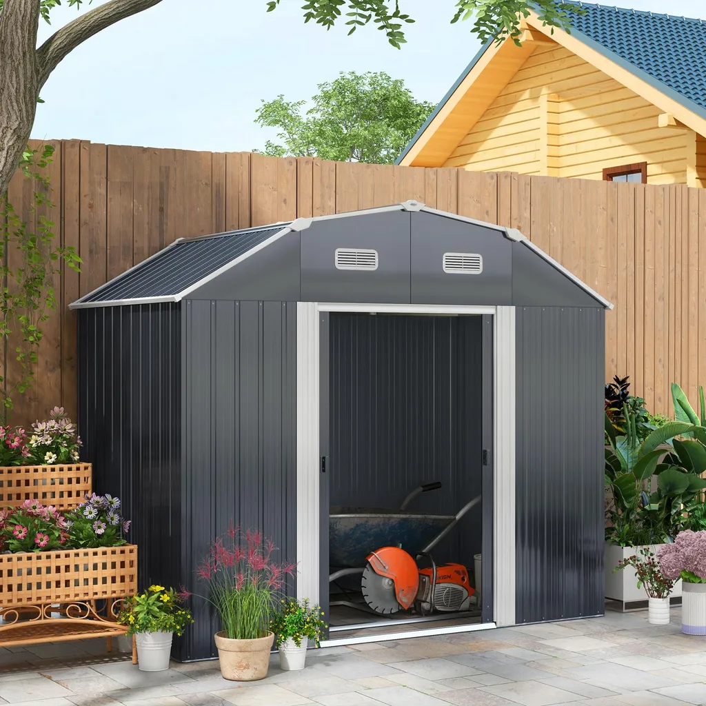 Abri de jardin en acier 238x132cm - Solution stockage robuste Outsunny - 2