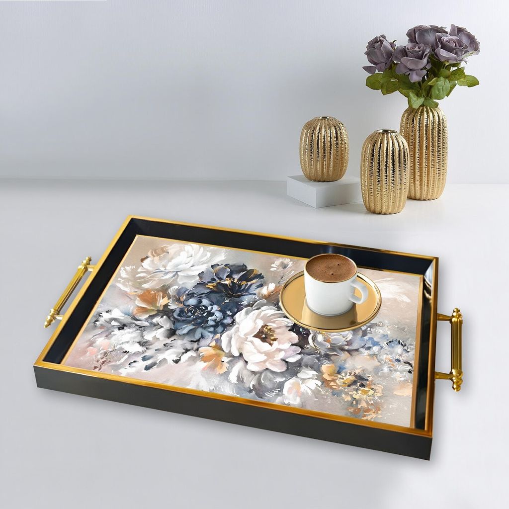Evila Originals, TPA9848, Tablett, Mehrfarbig, 100 % GLAS, 50 x 29 x 3,5 cm