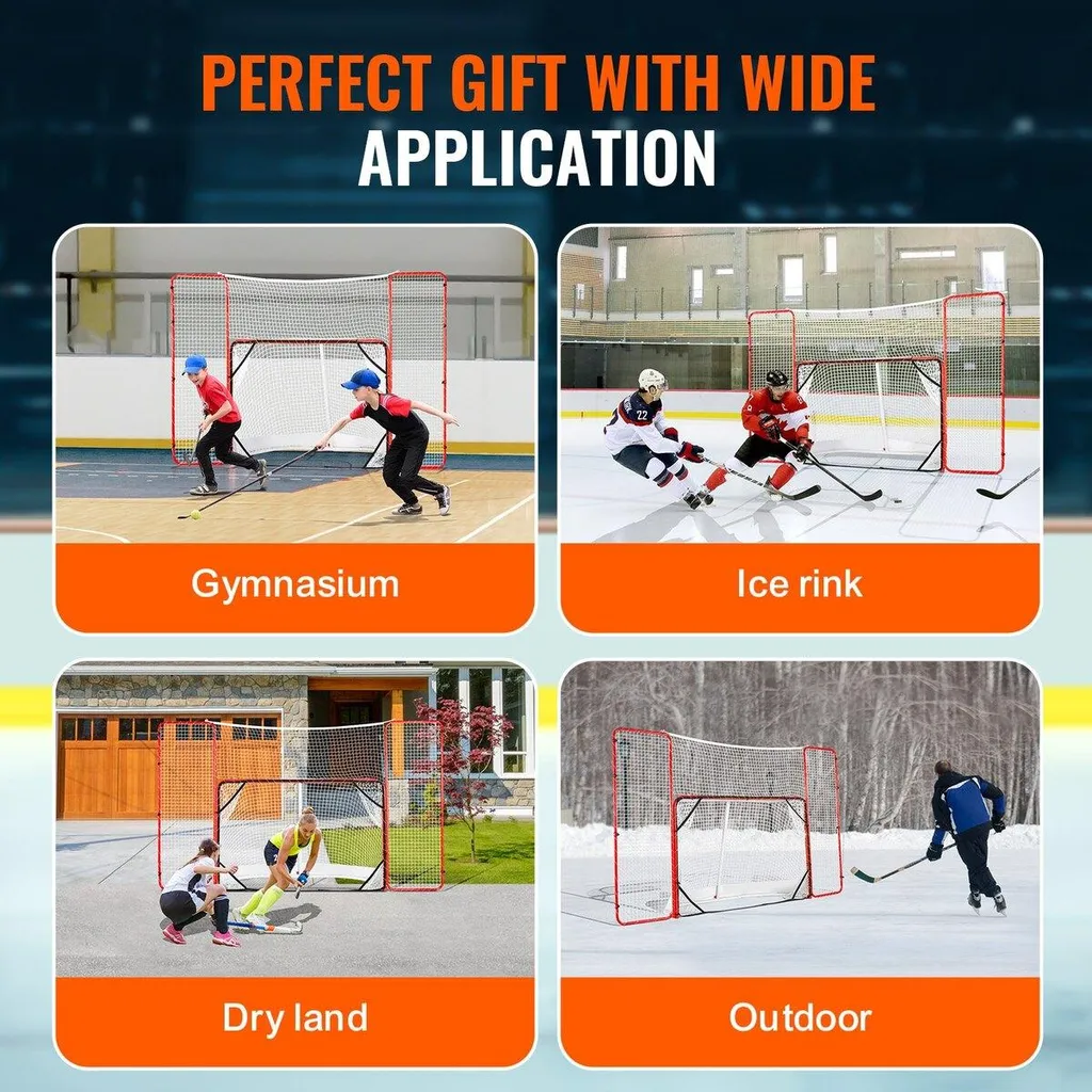 But de hockey anti-tirs manqués avec filet de protection acier - 6
