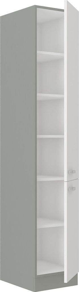40 cm Küche Bianca Weiß Hochglanz + Grau Küchenzeile Produktbild 2