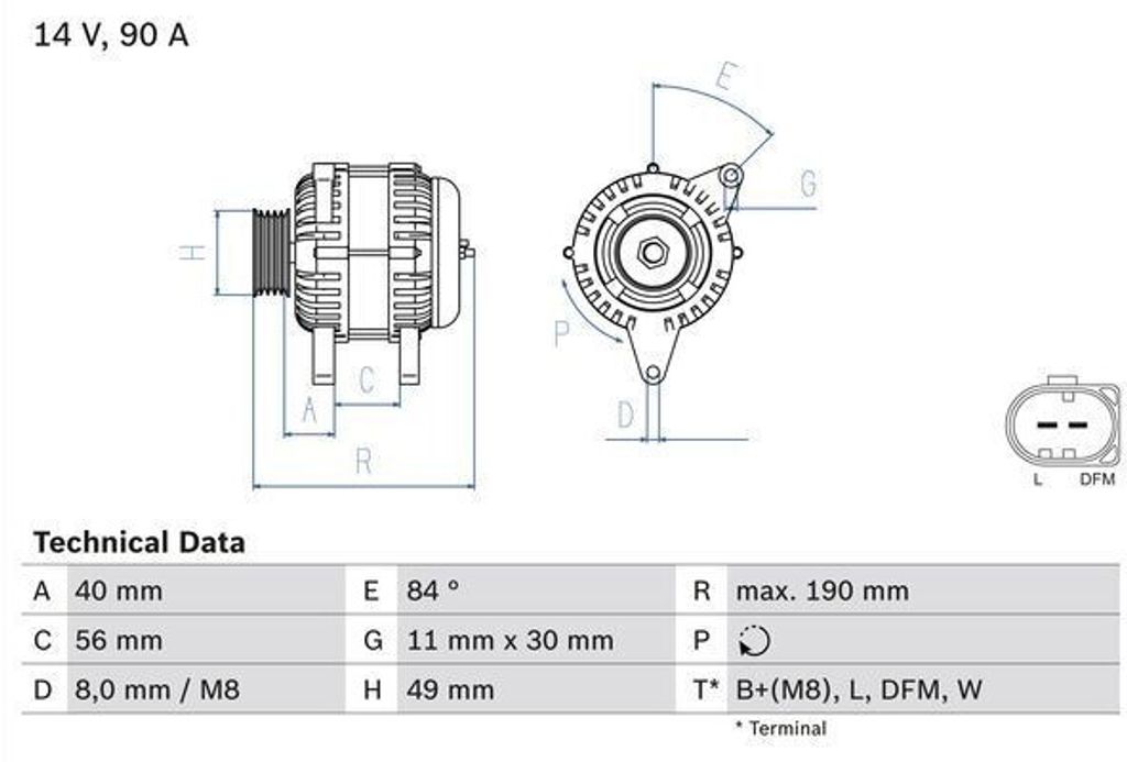Bosch Lichtmaschine Generator 90A
