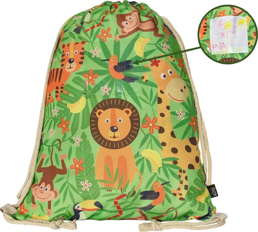 HECKBO® Mädchen Kinder Jungen Turnbeutel inkl. Sichtfenster Produktbild 