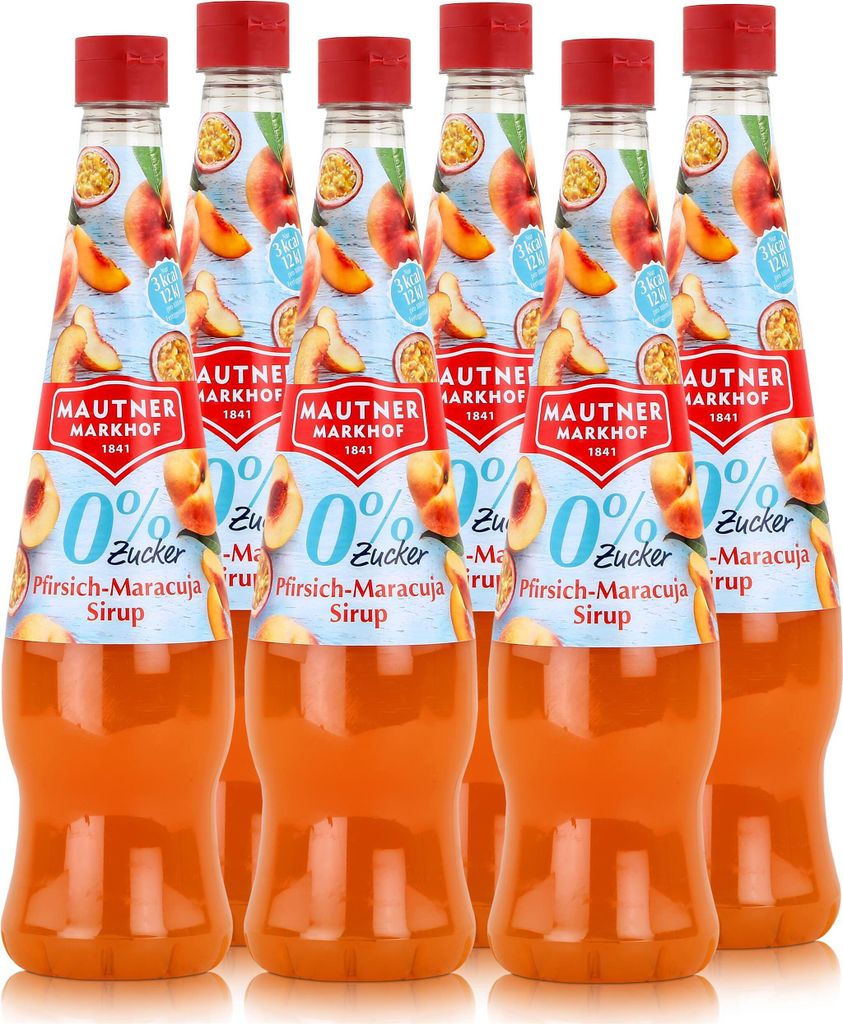 Mautner Getränkesirup Pfirsich-Maracuja 0% Zucker 0,7L - Produktbild 