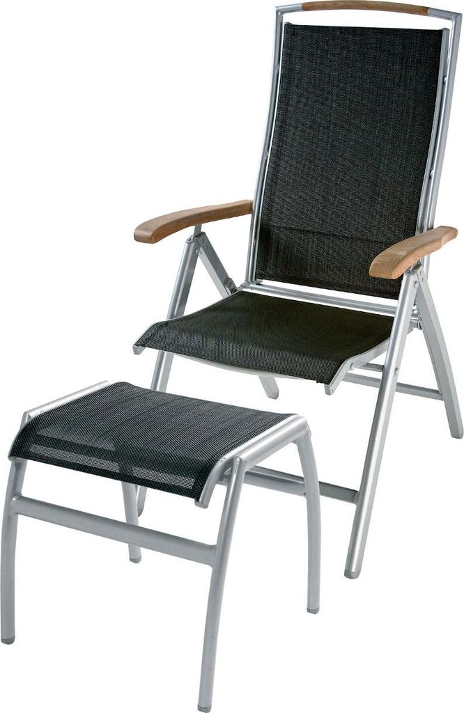 Inko Klappsessel Frisco mit Fußhocker Alu/Textilen Hochlehner 3 Farben zur Auswahl