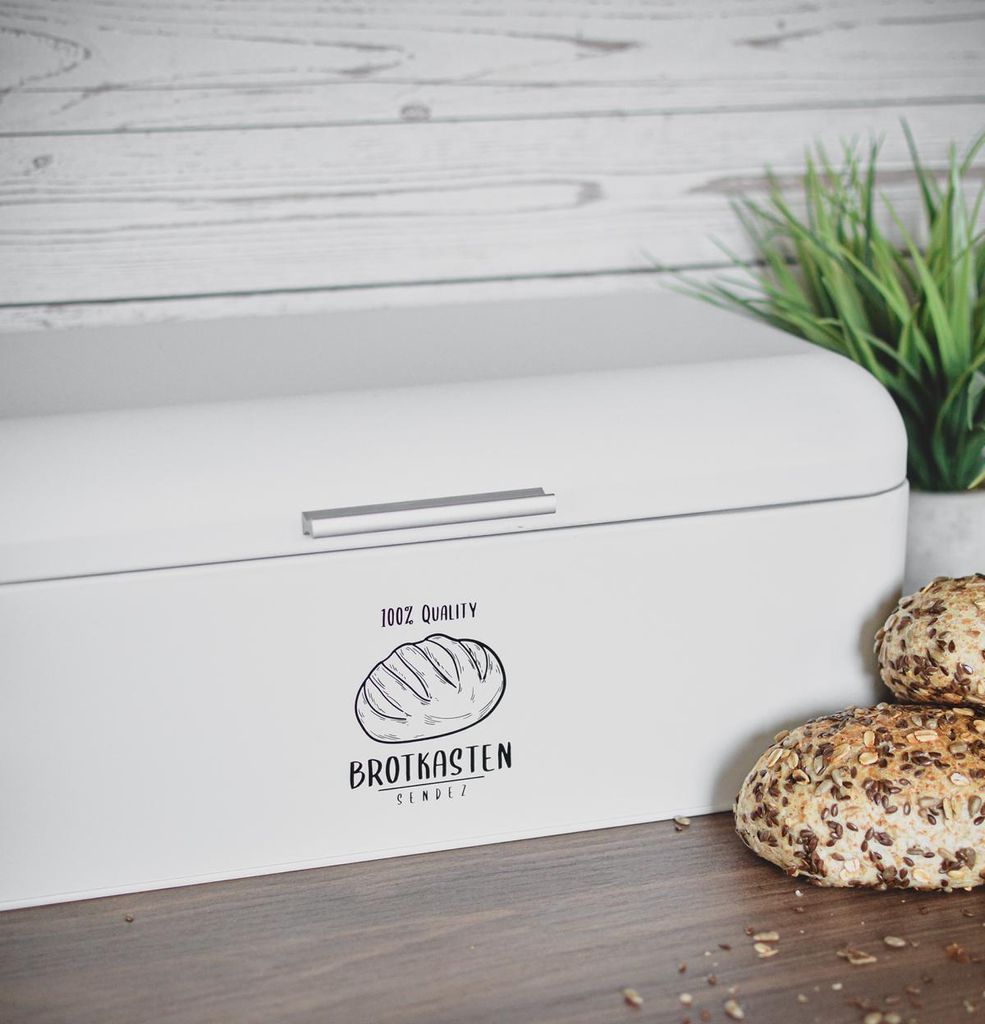 Großer Brotkasten aus Metall mit Klappdeckel im Retro Look  Produktbild 5