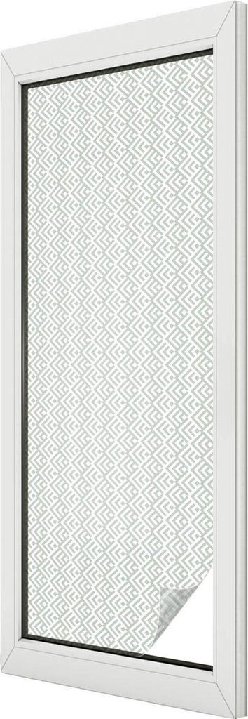 Buntglas Fensterfolie – 146x50 cm – Stained-Glass Design – blickdichte dekorative Sichtschutzfolie – selbstklebend, UV-Schutz – Geometris...