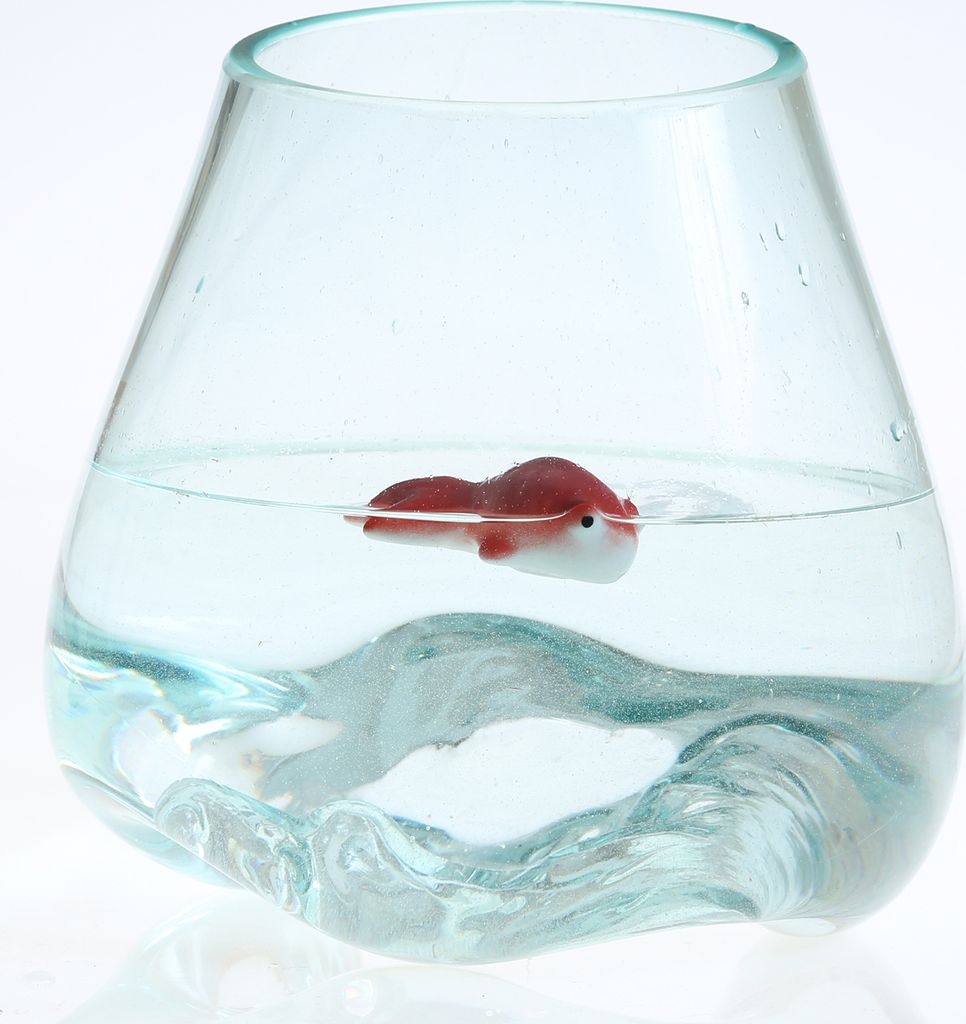Teichdeko Fisch LADY - Dekofigur - Porzellan - schwimmend - L: 7cm - rot
