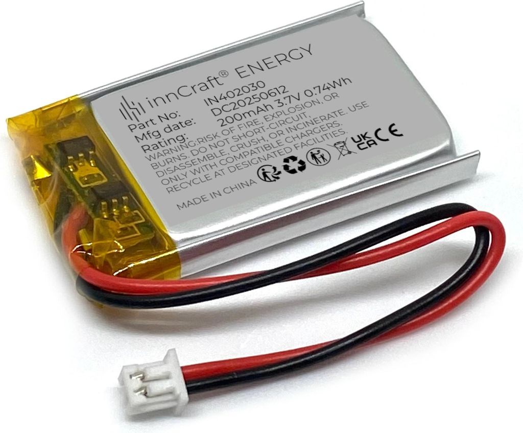 Bateria litowo-polimerowa innCraft Energy 200mAh 3.7V, Zdjęcie produktu 